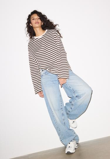 Stradivarius Полосатая футболка с длинными рукавами