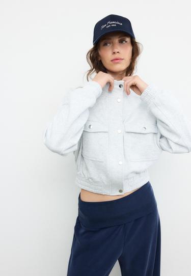 Stradivarius Флисовая куртка с высоким воротником