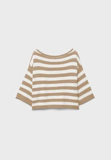 Трикотажный свитер с вырезом-лодочкой- Заказать в России