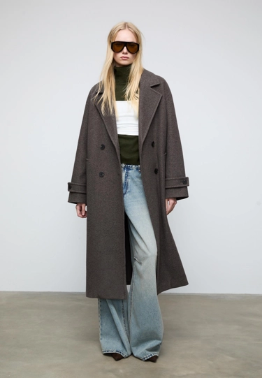 Stradivarius Длинное пальто оверсайз