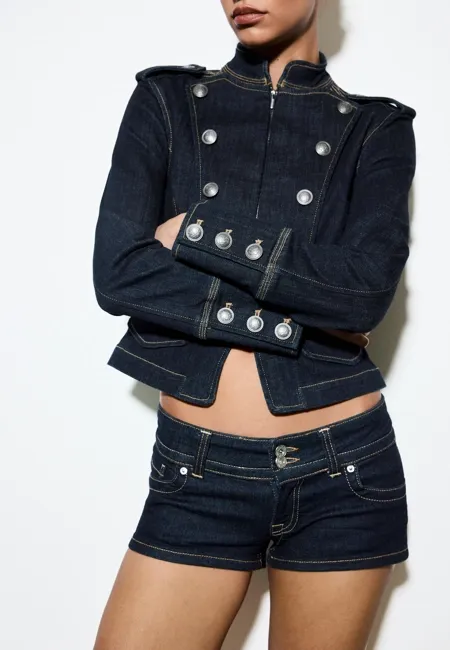 Джинсовый пиджак- Заказать в России