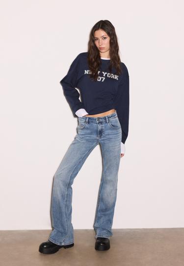 Stradivarius Джинсы клеш с низкой посадкой