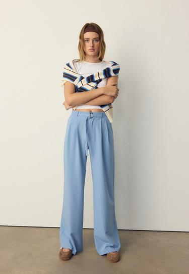 Stradivarius Широкие брюки с пряжкой