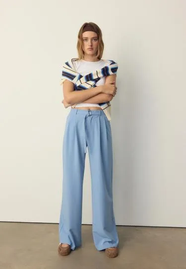 Широкие брюки с пряжкой- Заказать в России