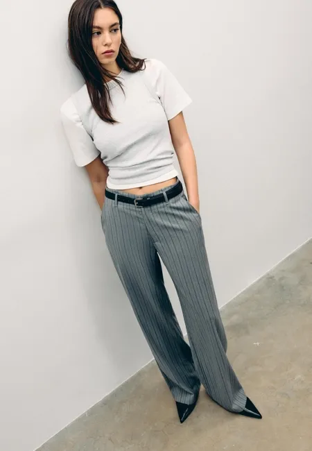 Прямые струящиеся брюки с поясом- Заказать в России