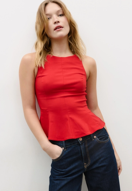 Stradivarius Топ без рукавов с баской