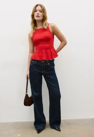 Топ без рукавов с баской