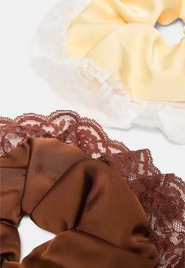 Набор из 2 резинок для волос с кружевом- Заказать в России