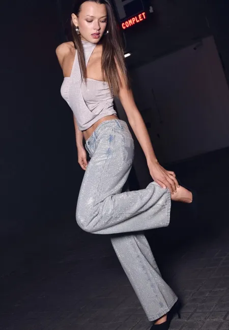 One Dilemma shimmery halter Tshirt