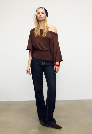 Вязаный свитер с широкими рукавами- Заказать в России