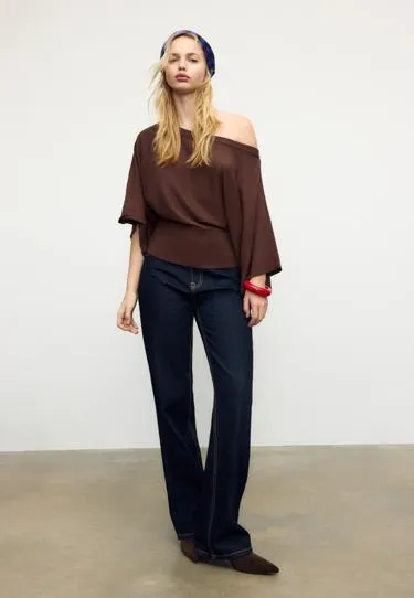 Вязаный свитер с широкими рукавами- Заказать в России