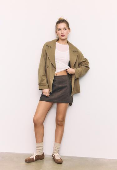 Мини-юбка-шорты из искусственной замши- Заказать в России