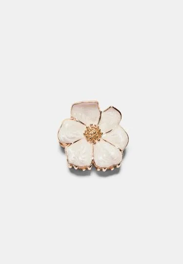 Металлическая заколка для меха влос с цветком- Заказать в России