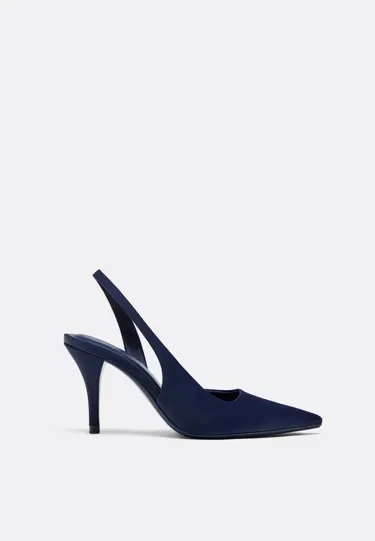 Туфли на каблуке с атласным эффектом- Заказать в России