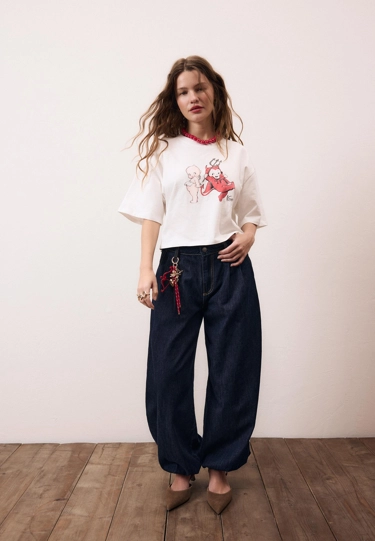 Stradivarius Футболка с короткими рукавами KEWPIE купить с доставкой.