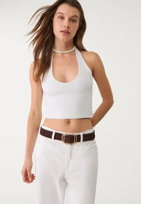 Ремень с накладной пряжкой- Заказать в России