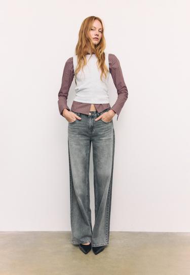 Stradivarius Приталенная базовая рубашка в полоску