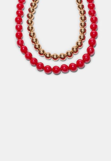 Stradivarius Набор из двух ожерелий с бусинами