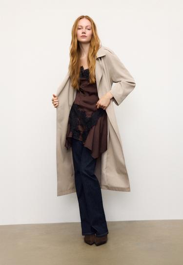 Stradivarius Длинный струящийся тренч