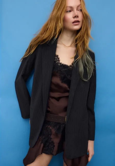 Пиджак свободного кроя в полоску- Заказать в России