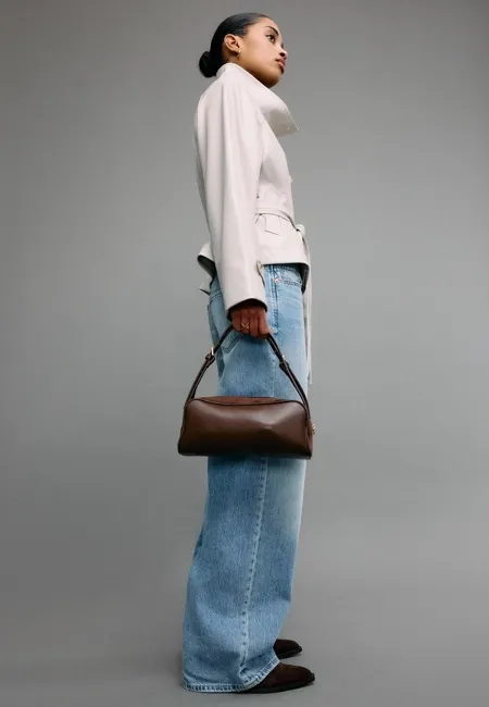 Комбинированная сумка на плечо с двумя ручками- Заказать в России