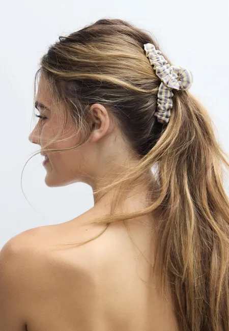 Тканая заколка для мех в полоску- Заказать в России