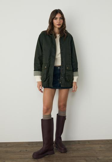 Stradivarius Парка с вощеным покрытием и множеством карманов