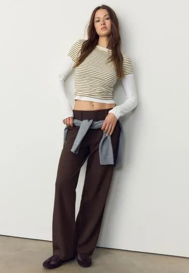 Базовая футболка зауженные в полоску- Заказать в России