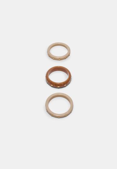 Stradivarius Набор из 3 жестких браслетов с шипами