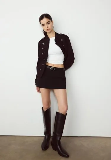 Мини-юбка-шорты с поясом- Заказать в России