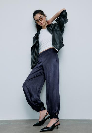 Stradivarius Атласные брюки-баллоны