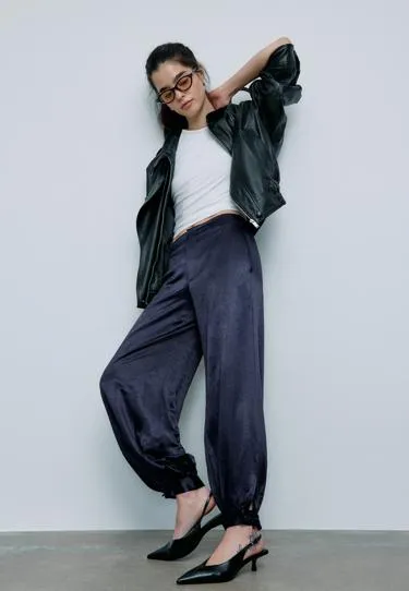 Атласные брюки-баллоны- Заказать в России