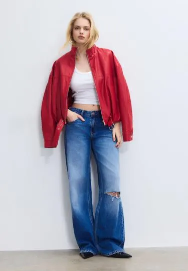 Куртка-баллон с поясом из искусственной кожи- Заказать в России