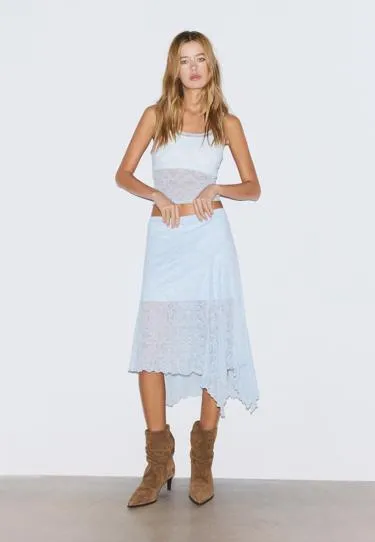 Топ на бретелях из кружева- Заказать в России