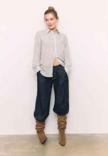 Рубашка под льняной эффект- Заказать в России