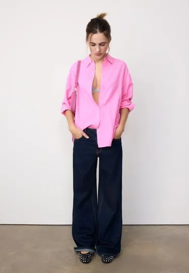 Свободная рубашка под лен