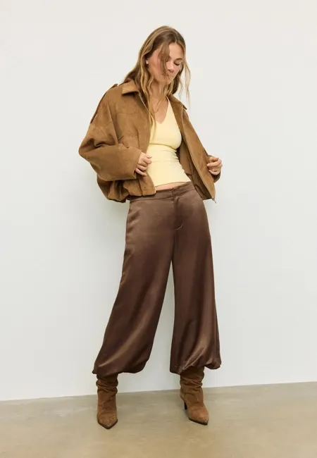 Атласные брюки-баллоны- Заказать в России