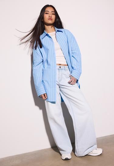 Stradivarius Рубашка оверсайз в полоску купить с доставкой.