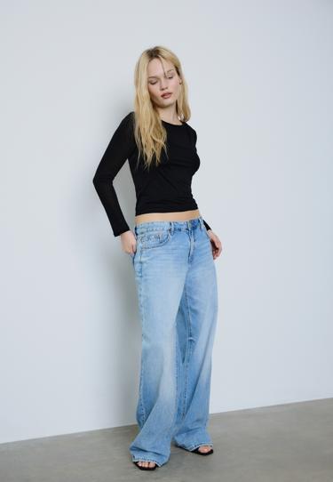 Stradivarius Футболка из экоцелла с эффектом двойного изделия