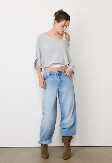 Stradivarius Свитер с вырезом-лодочкой и наложением купить с доставкой.