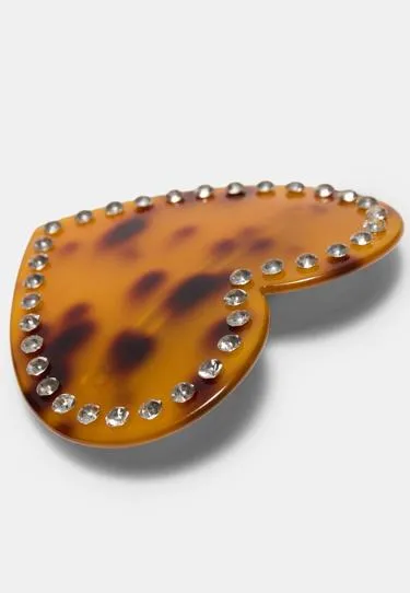 Заколка для волос «Сердце» с заклепками- Заказать в России