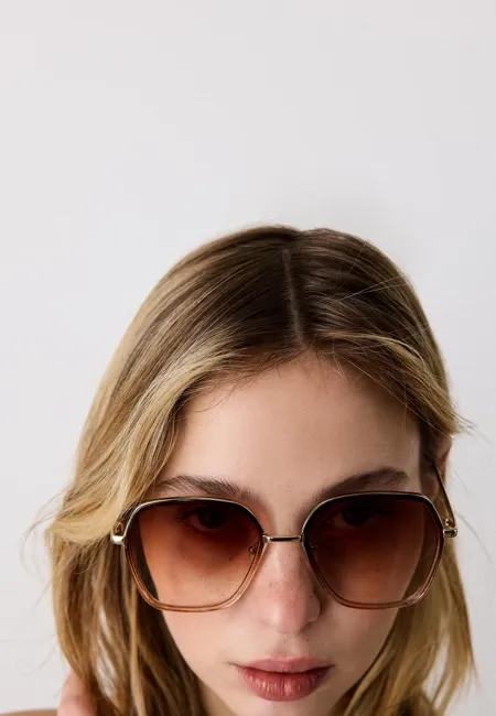 Большие квадратные металлические очки- Заказать в России