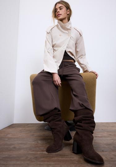 Тренч с высоким воротом и поясом- Заказать в России