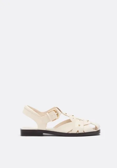 Сандалии с ремешками из искусственной кожи, с заклепками- Заказать в России