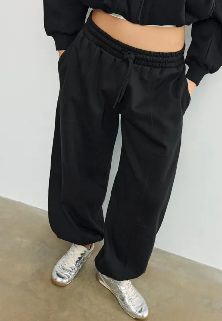 Брюки-джоггеры с рукавами-фонариками из флиса- Заказать в России