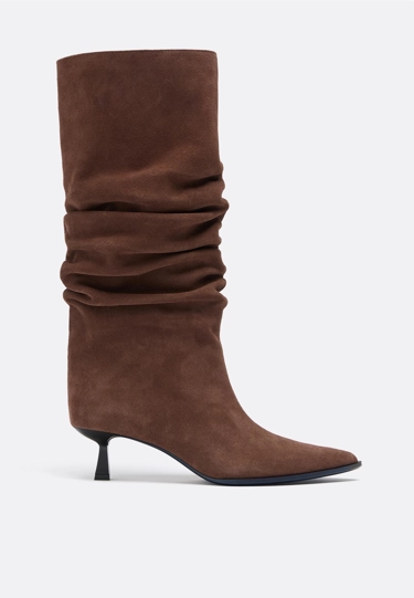 Stradivarius Кожаные ботинки KITTEN с голенищем свободного кроя