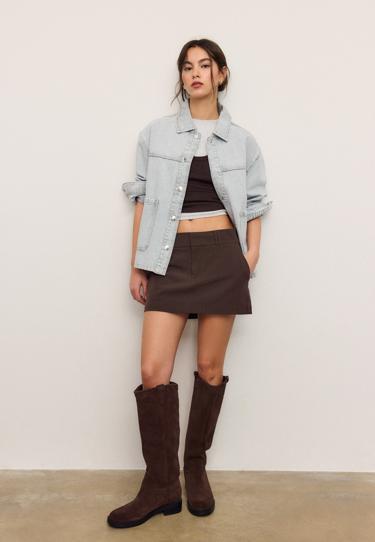 Джинсовая куртка с карманами- Заказать в России