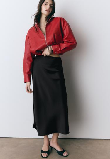 Stradivarius Юбка миди из сатина