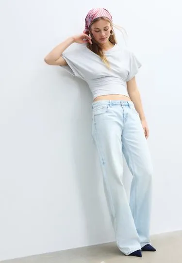 Джинсы D91 с низкой посадкой и широкими штанинами- Заказать в России