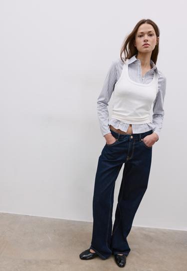 Приталенная рубашка с декоративным швом под грудью- Заказать в России